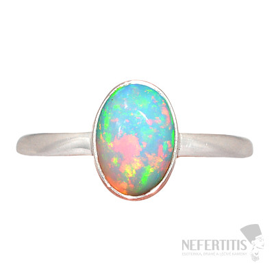 Opál etiopský prsten stříbro Ag 925 R5
