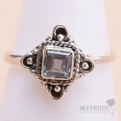 Topaz modrý prsteň striebro Ag 925 MIX50