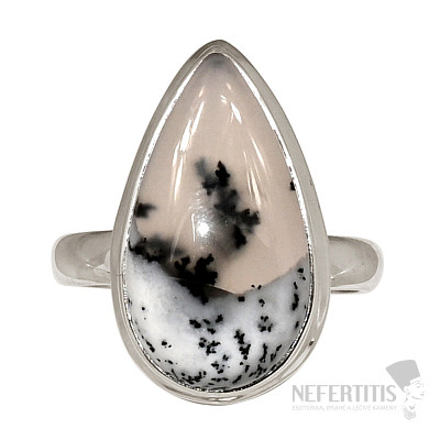 Opal dendritic ring silver Ag 925 R50