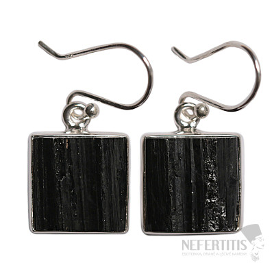 Tourmaline skoryl earrings silver Ag 925 E500