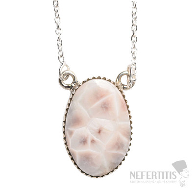 Natrolite necklace silver Ag 925 50146