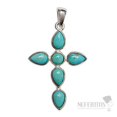 Designer pendant turquoise blue silver Ag 925 P503
