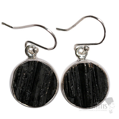 Turmalín skoryl náušnice stříbro Ag 925 E503