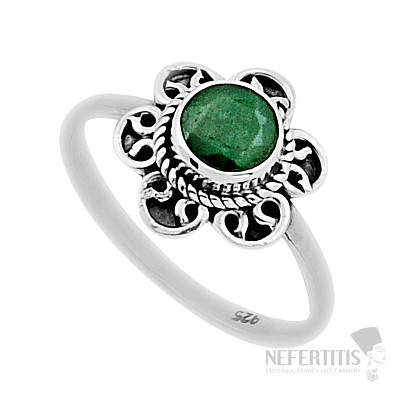 Smaragd indický - upravený prsteň striebro Ag 925 50757