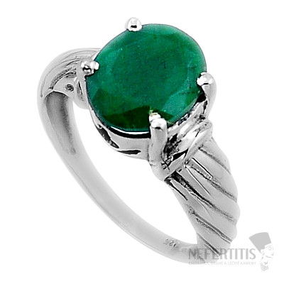 Indian emerald - modified silver ring Ag 925 50944