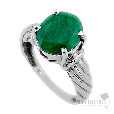 Indian emerald - modified silver ring Ag 925 50955