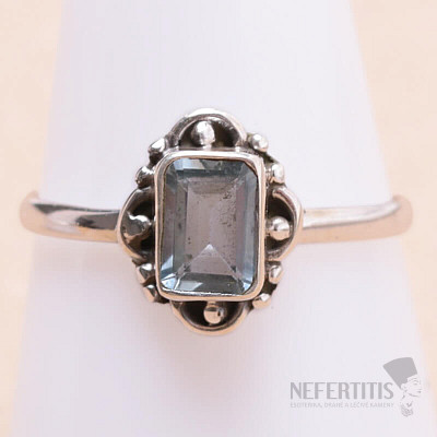 Topaz modrý prsteň striebro Ag 925 MIX51