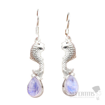 Rainbow moonstone earrings silver Ag 925 51120