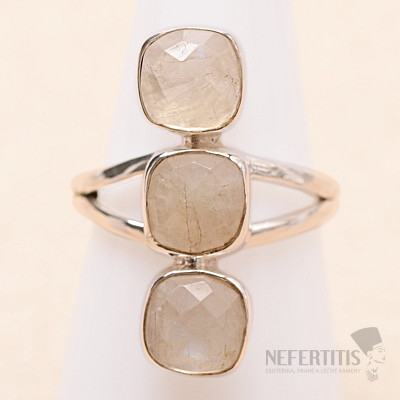 Mesačný kameň dúhový prsteň striebro Ag 925 51220