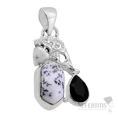 Opal dendritic pendant silver Ag 925 51386