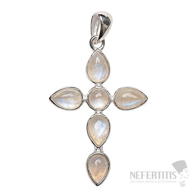 Designer pendant moonstone rainbow silver Ag 925 P514