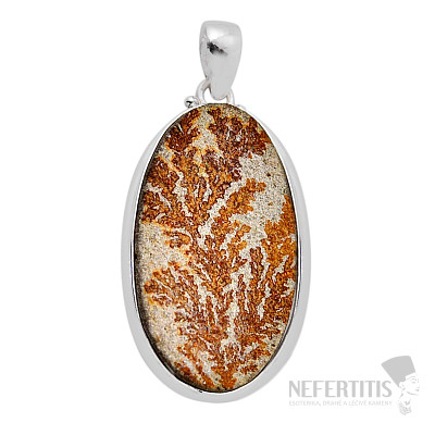 Psilomelan dendritic pendant silver Ag 925 51441