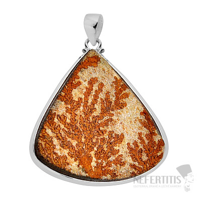 Psilomelan dendritický přívěsek stříbro Ag 925 51460