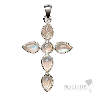 Designer pendant moonstone rainbow silver Ag 925 P516