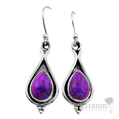 Turquoise purple earrings silver Ag 925 51892