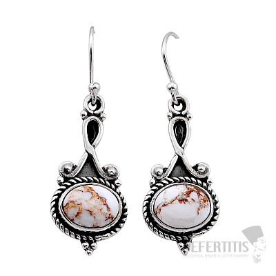 Magnezit Wild horse náušnice stříbro Ag 925 51932