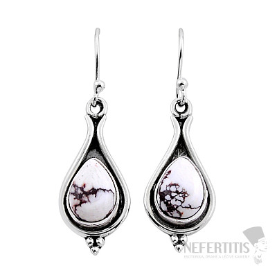 Magnezit Wild horse náušnice striebro Ag 925 52301