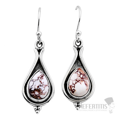 Magnesit Wildpferd Ohrringe Silber Ag 925 52313