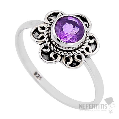 Amethyst-geschliffener Ring, Silber Ag 925 52867