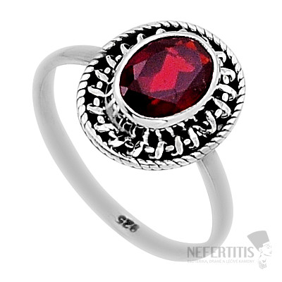 Garnet cut ring silver Ag 925 52886