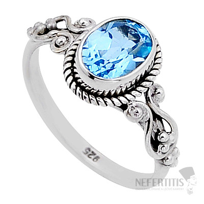 Topaz modrý prsteň striebro Ag 925 52907
