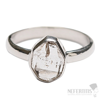 Herkimer diamant prsteň striebro Ag 925 R53