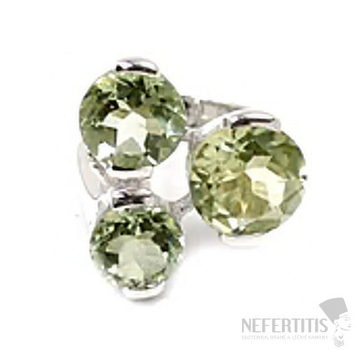 Silver ring with green amethyst