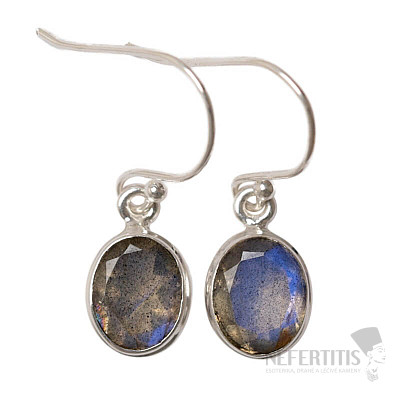 Labradorite cut earrings silver Ag 925 E534