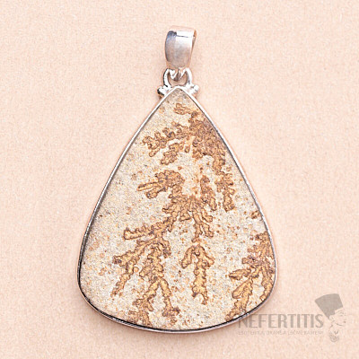 Psilomelan dendritic pendant silver Ag 925 53505