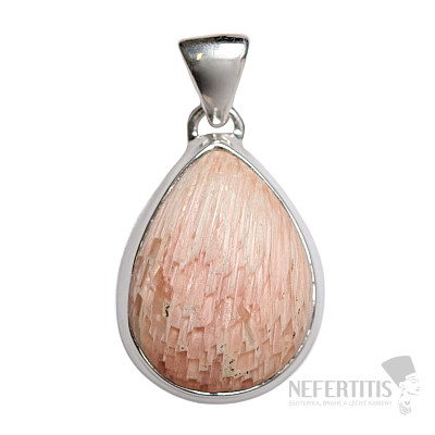 Scolecite salmon pendant silver Ag 925 P537
