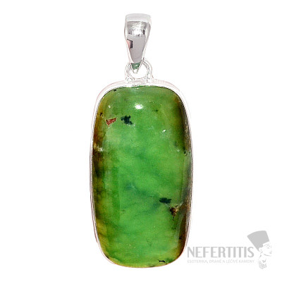 Chryzopras boulder přívěsek stříbro Ag 925 P538