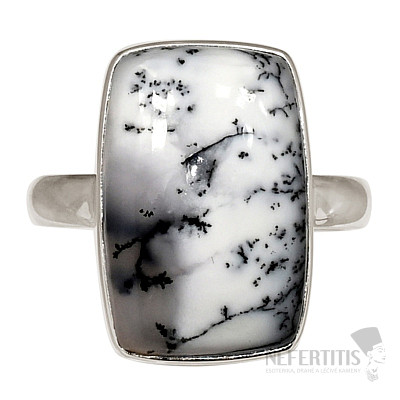 Opal dendritic ring silver Ag 925 R54