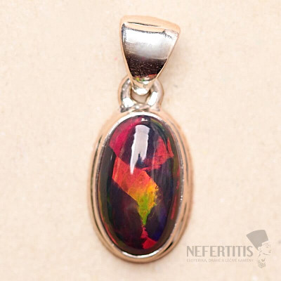 Opál černý etiopský přívěsek stříbro Ag 925 P543