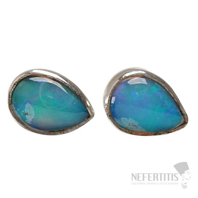 Äthiopische Opal-Ohrringe, Silber Ag 925 E544