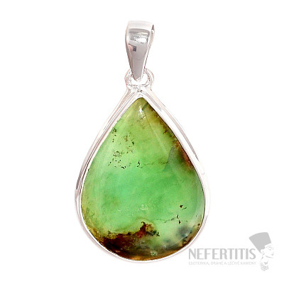 Chrysopras boulder pendant silver Ag 925 P545