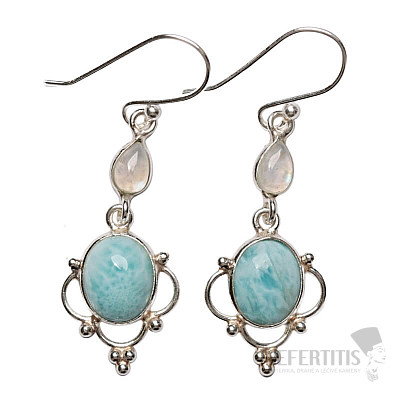 Dizajnové náušnice s larimarom striebro Ag 925 E547
