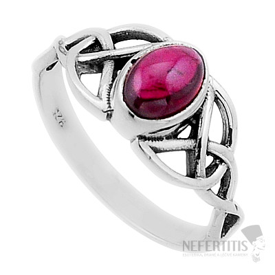 Granát prsteň striebro Ag 925 54747