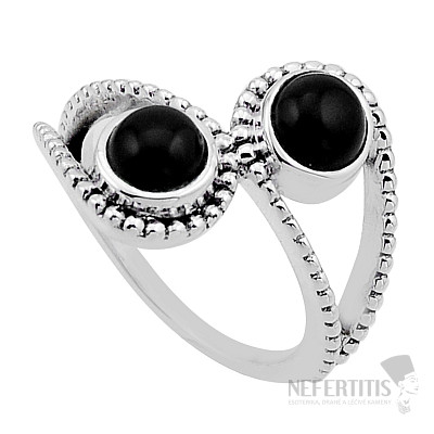 Onyx prsteň striebro Ag 925 54821