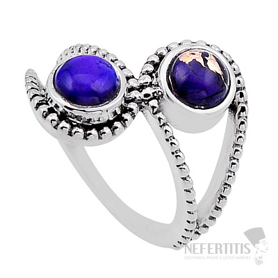 Tyrkys purpurový prsteň striebro Ag 925 54840