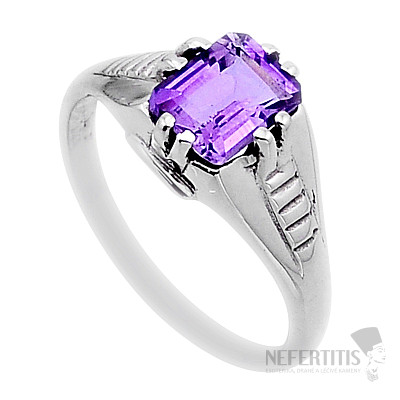 Amethyst-geschliffener Ring, Silber Ag 925 54923