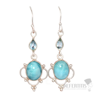 Larimar náušnice striebro Ag 925 E560