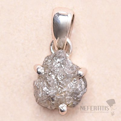 Diamant přírodní surový přívěsek stříbro Ag 925 LOT57
