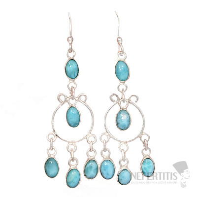 Larimar náušnice stříbro Ag 925 E589