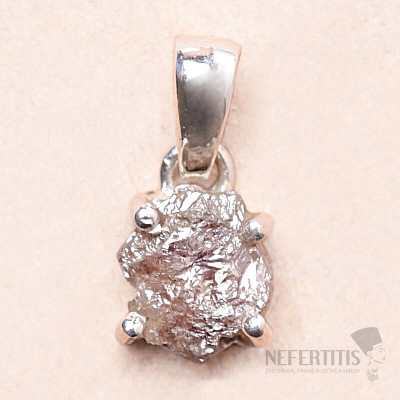 Diamant přírodní surový přívěsek stříbro Ag 925 LOT59