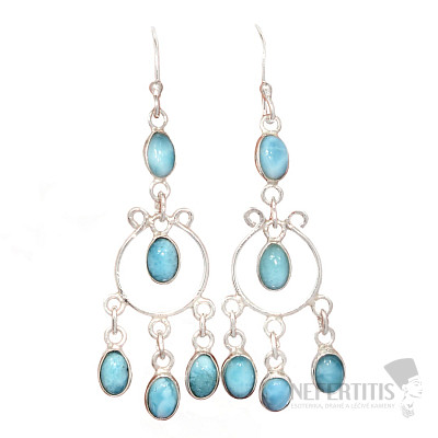 Larimar náušnice striebro Ag 925 E597