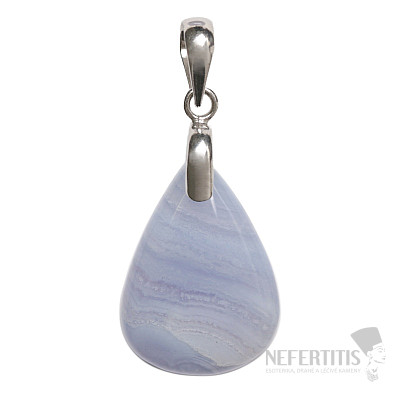 Achát krajkový modrý přívěsek stříbro Ag 925 č. 6