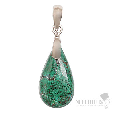 Malachite and cuprite pendant silver Ag 925 no. 6