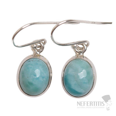 Larimar náušnice stříbro Ag 925 E6