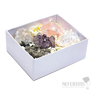 Sada kamenů v krabičce -  5 surových minerálů