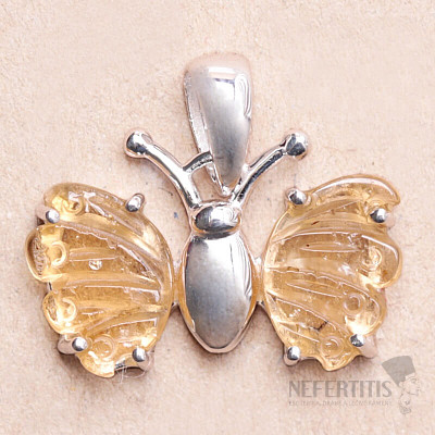 Tourmaline butterfly pendant silver Ag 925 LOT63
